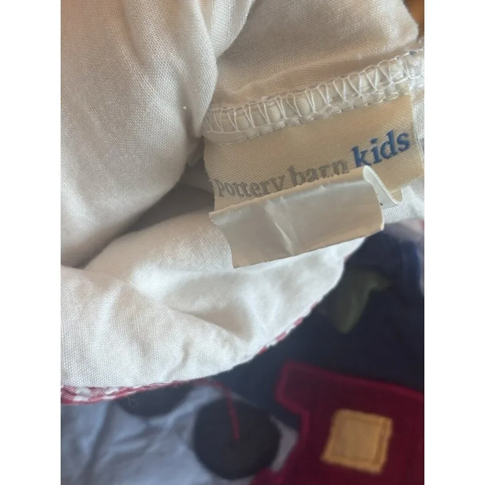 Pottery Barn Kids Quilted Christmas Stocking Blue Train Personalized “Andrew”